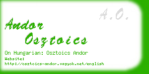 andor osztoics business card